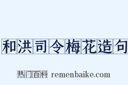 和洪司令梅花造句是什么意思的图片